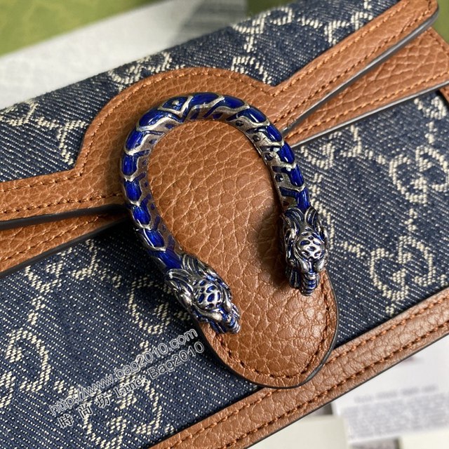 Gucci2021新顏色女包 古馳Dionysus Supre Mini女包 Gucci丹寧系列酒神鏈條斜挎包 476432  ydg3199